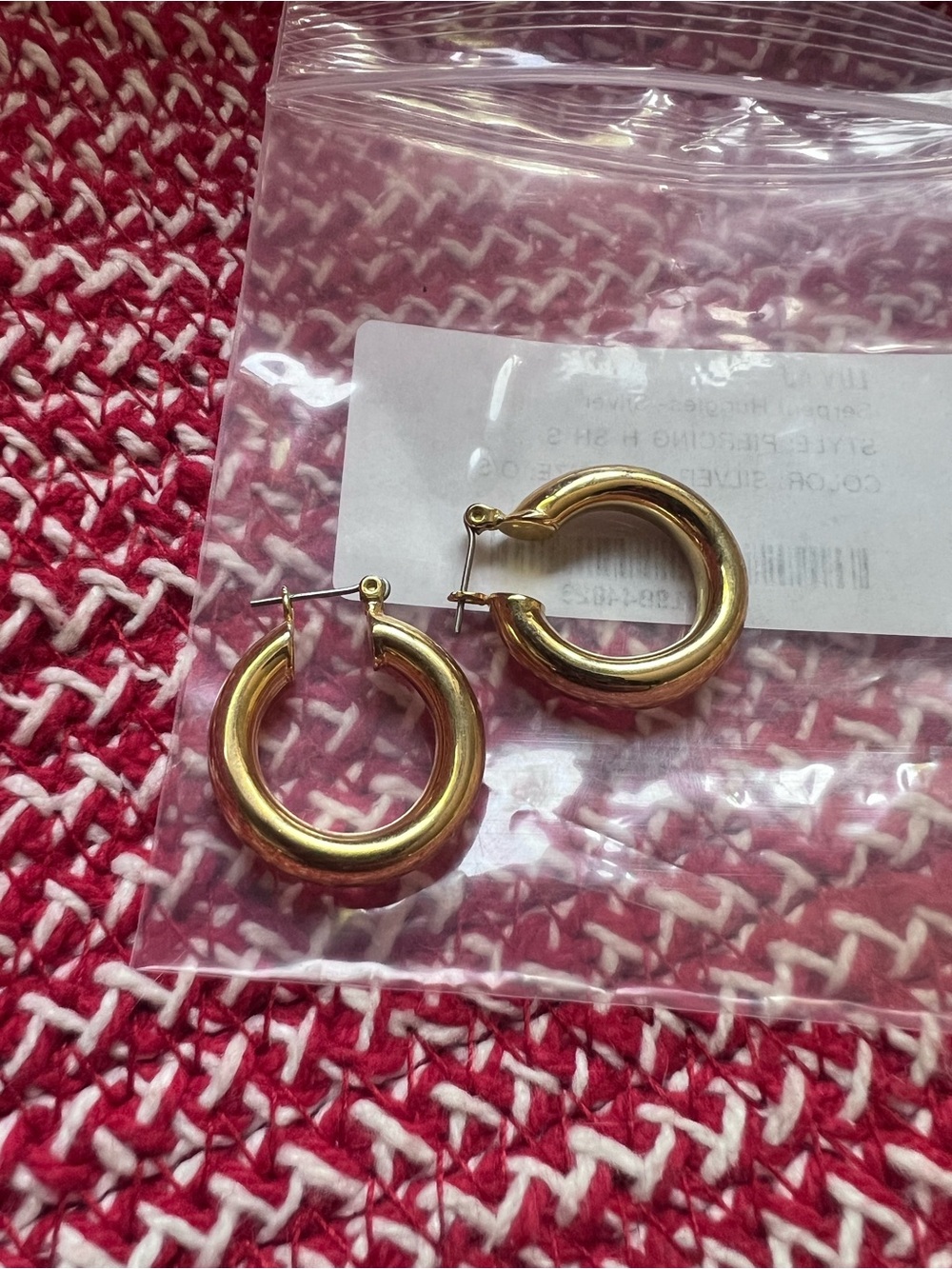 Luv AJ Gold Amalfi Plain & Pave Hoop Earrings Bundle - Picture 4 of 4
